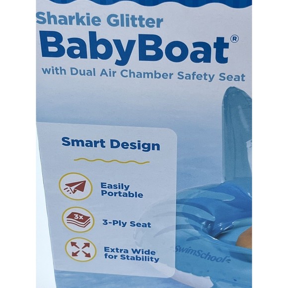 Swim School Baby Boat Level 1 Sharkie Glitter 32 Inch 6-18 Months Learn Swimming - Picture 5 of 16
